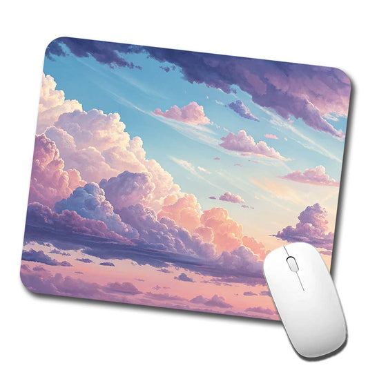 Puffy Clouds Pastel Sky Stunning Low Profile Mouse Pad Mat