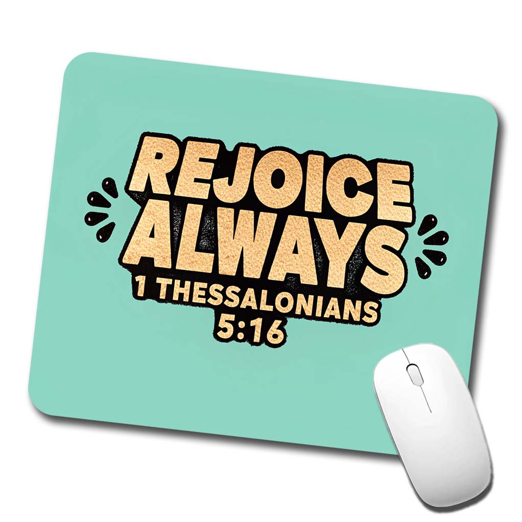 Rejoice Always Bible Verse Low Profile Mouse Pad Mat
