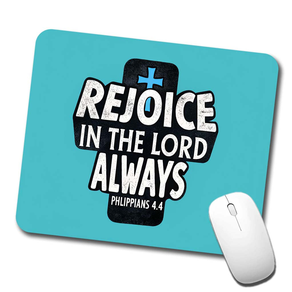 Rejoice In The Lord Always Philippians Bible Verse Low Profile Mouse Pad Mat