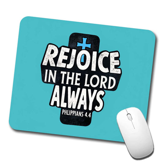 Rejoice In The Lord Always Philippians Bible Verse Low Profile Mouse Pad Mat