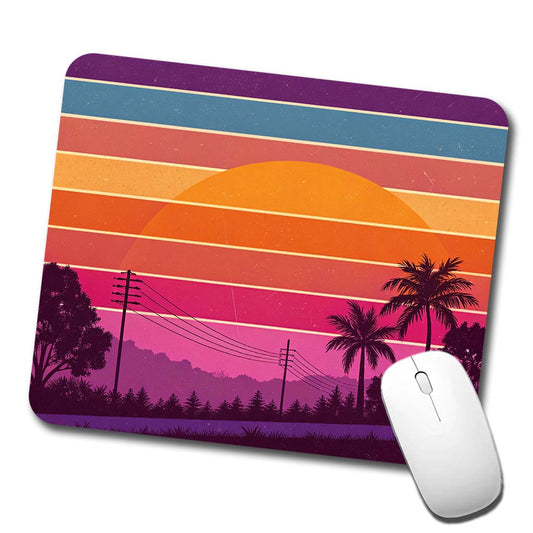 Retro Sunset Stripes Low Profile Mouse Pad Mat