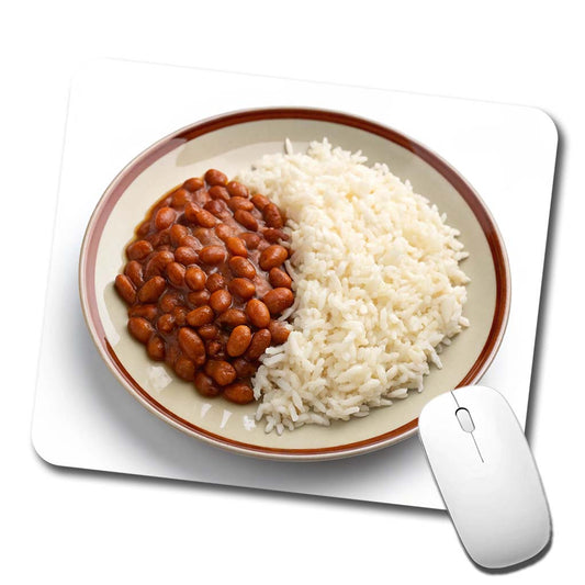 Rice And Beans Cheap Dinner Low Profile Mouse Pad Mat