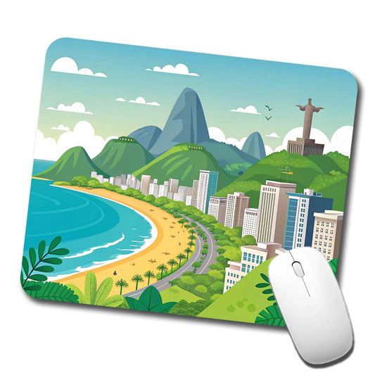 Rio De Janeiro Brazil Travel Cute Low Profile Mouse Pad Mat