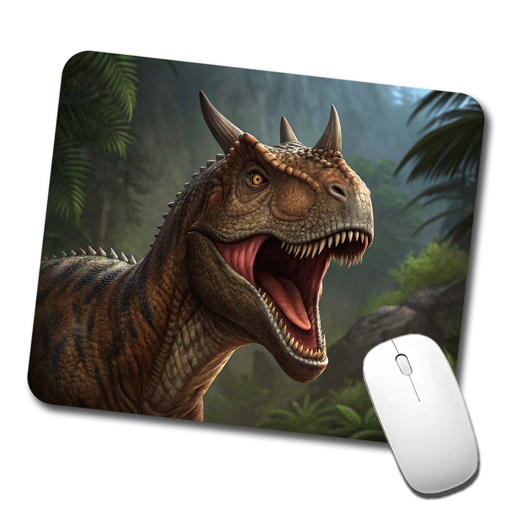 Roaring Carnotaurus Dinosaur Scary Low Profile Mouse Pad Mat