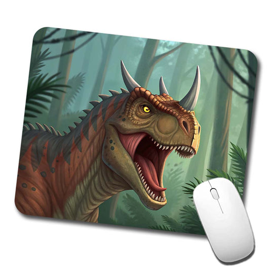 Roaring Carnotaurus Dinosaur Low Profile Mouse Pad Mat