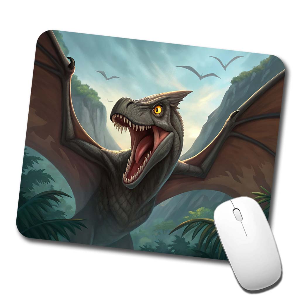 Roaring Pterodactylus Dinosaur Low Profile Mouse Pad Mat
