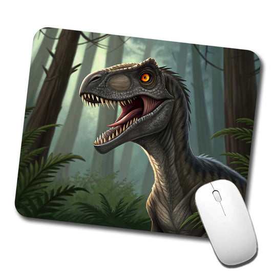 Roaring Raptor Dinosaur Forest Low Profile Mouse Pad Mat