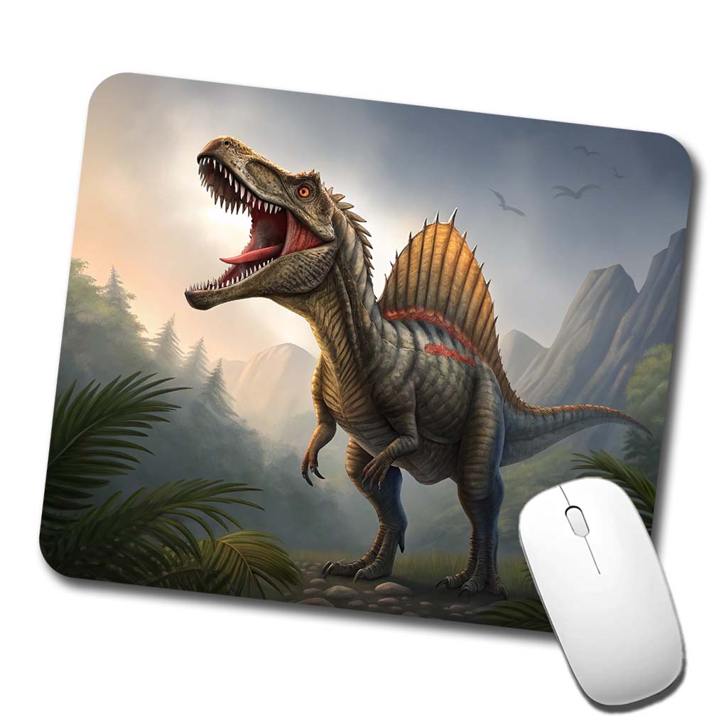 Roaring Spinosaurus Dinosaur Mountains Low Profile Mouse Pad Mat