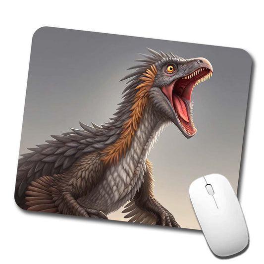 Roaring Therizinosaurus Dinosaur Scary Low Profile Mouse Pad Mat