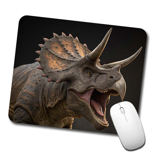 Roaring Triceratops Dinosaur Realistic Low Profile Mouse Pad Mat