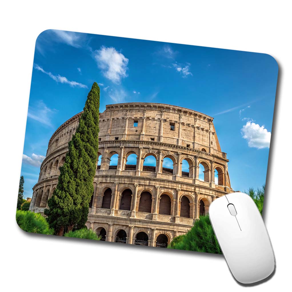 Rome Italy Colosseum Travel History Low Profile Mouse Pad Mat