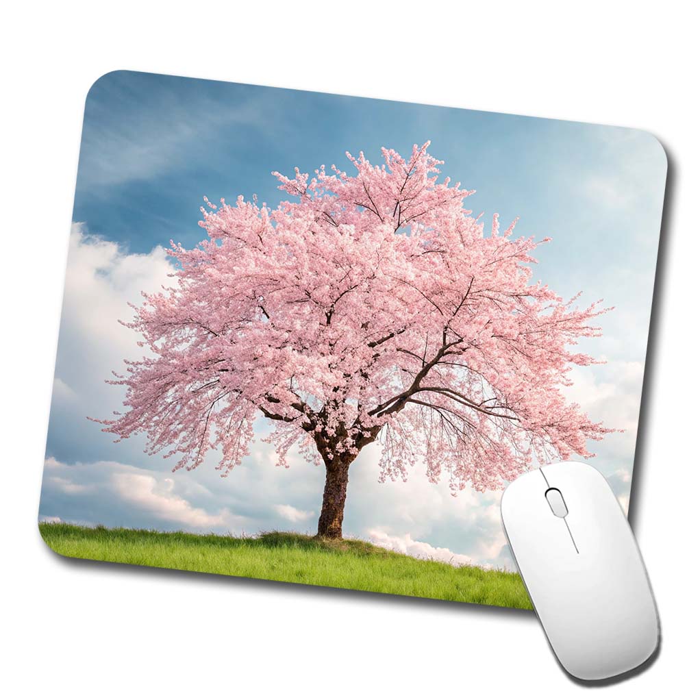 Sakura Cherry Blossom Tree Japan Beautiful Flowers Low Profile Mouse Pad Mat