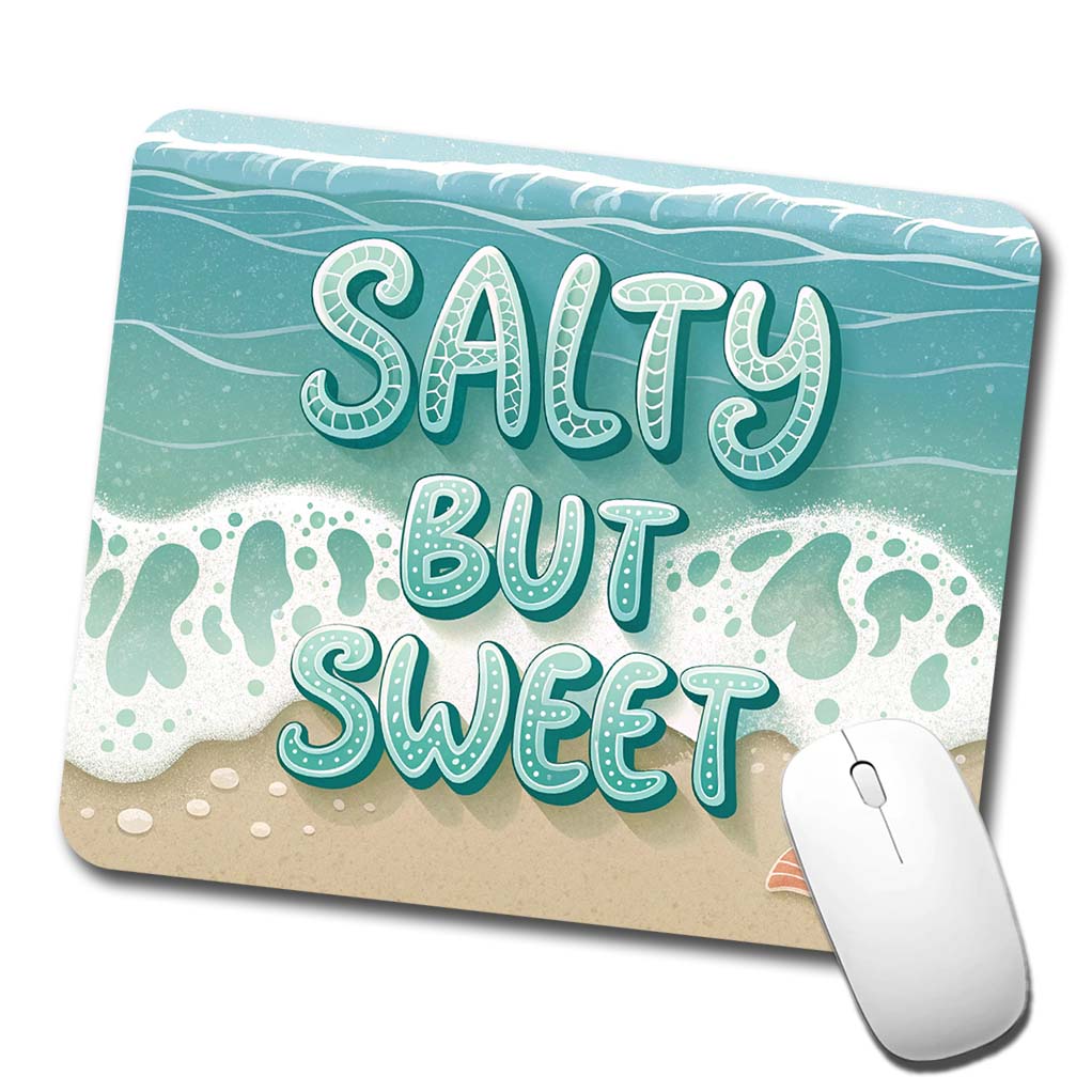 Salty But Sweet Sea Foam Ocean Beach Low Profile Mouse Pad Mat