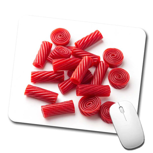 Scattered Red Licorice Low Profile Mouse Pad Mat