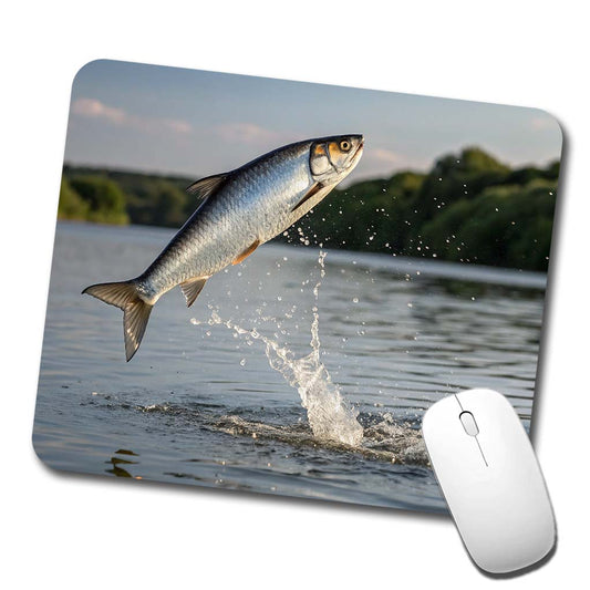 Shad Fish Jumping Fishing Low Profile Mouse Pad Mat