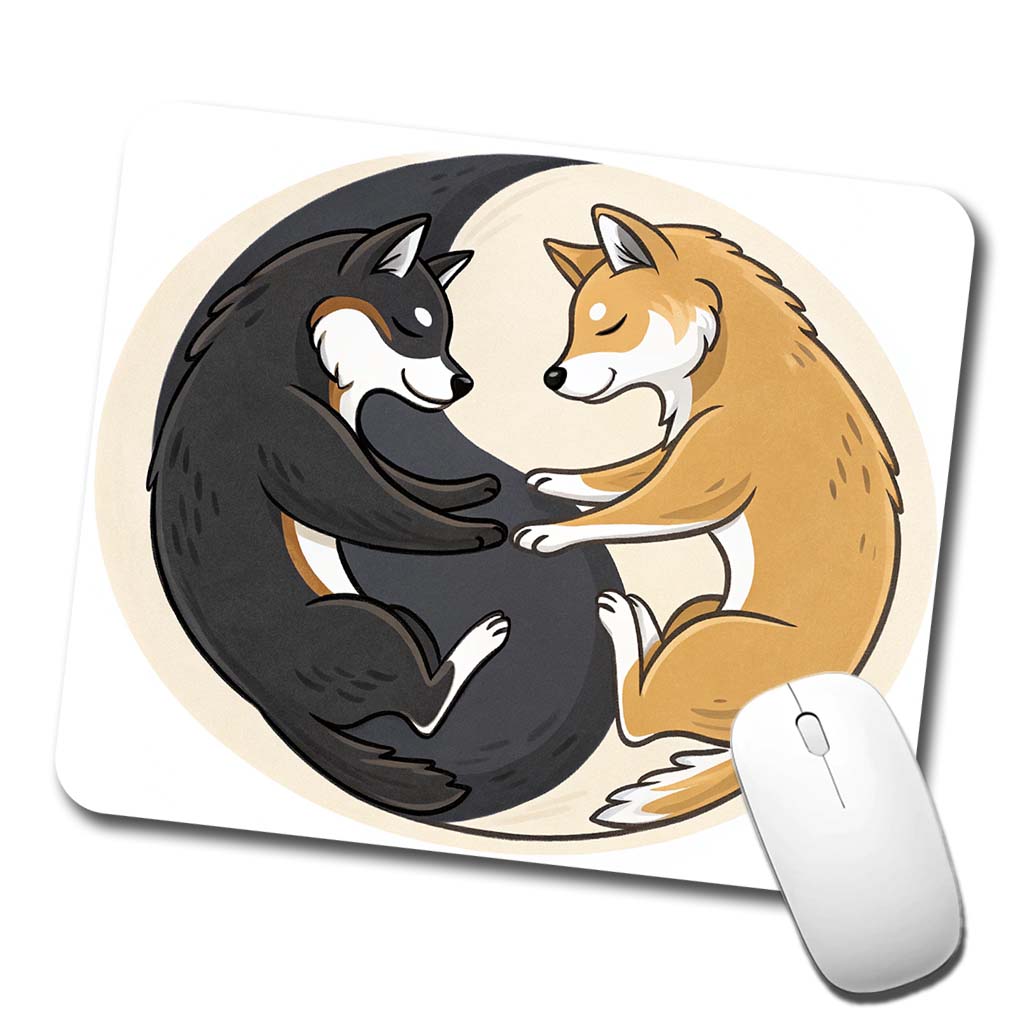 Shiba Inus Yin Yang Dogs Low Profile Mouse Pad Mat