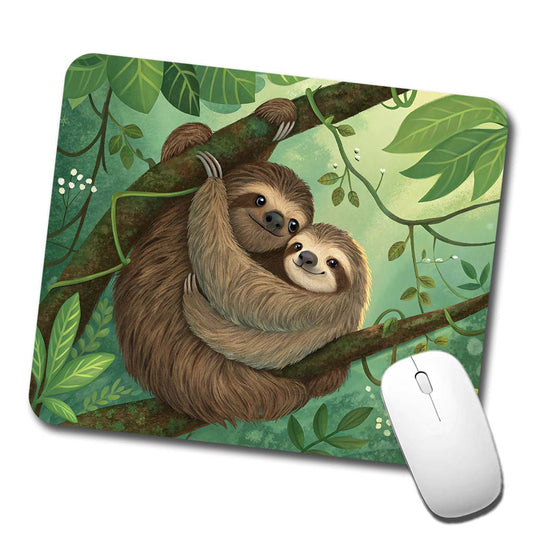 Sloths Hugging Love Low Profile Mouse Pad Mat