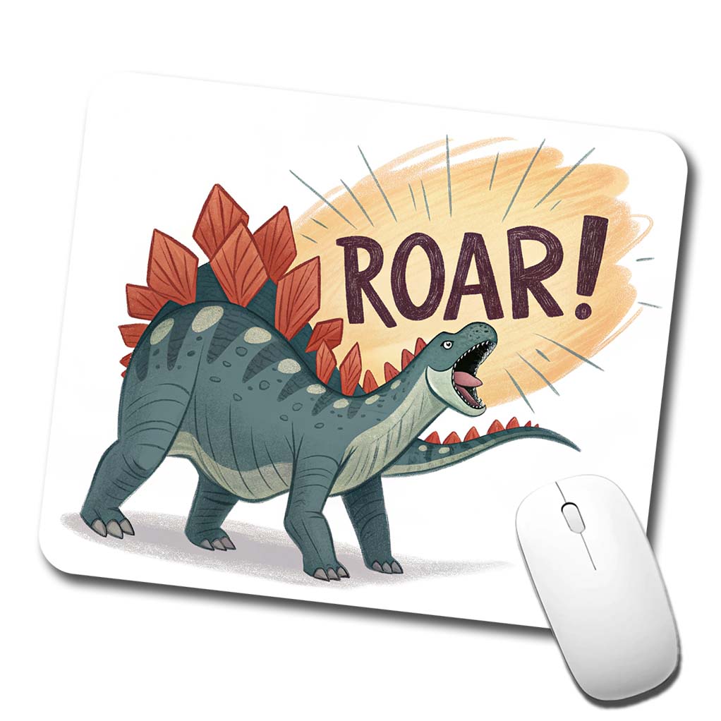 Stegosaurus Roar Dinosaur Low Profile Mouse Pad Mat