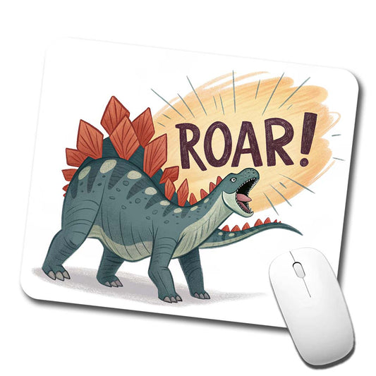 Stegosaurus Roar Dinosaur Low Profile Mouse Pad Mat