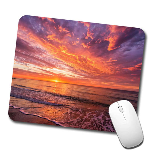 Sunrise Sunset Over The Ocean Low Profile Mouse Pad Mat