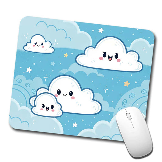 Sweet Puffy Clouds Kawaii Style Low Profile Mouse Pad Mat