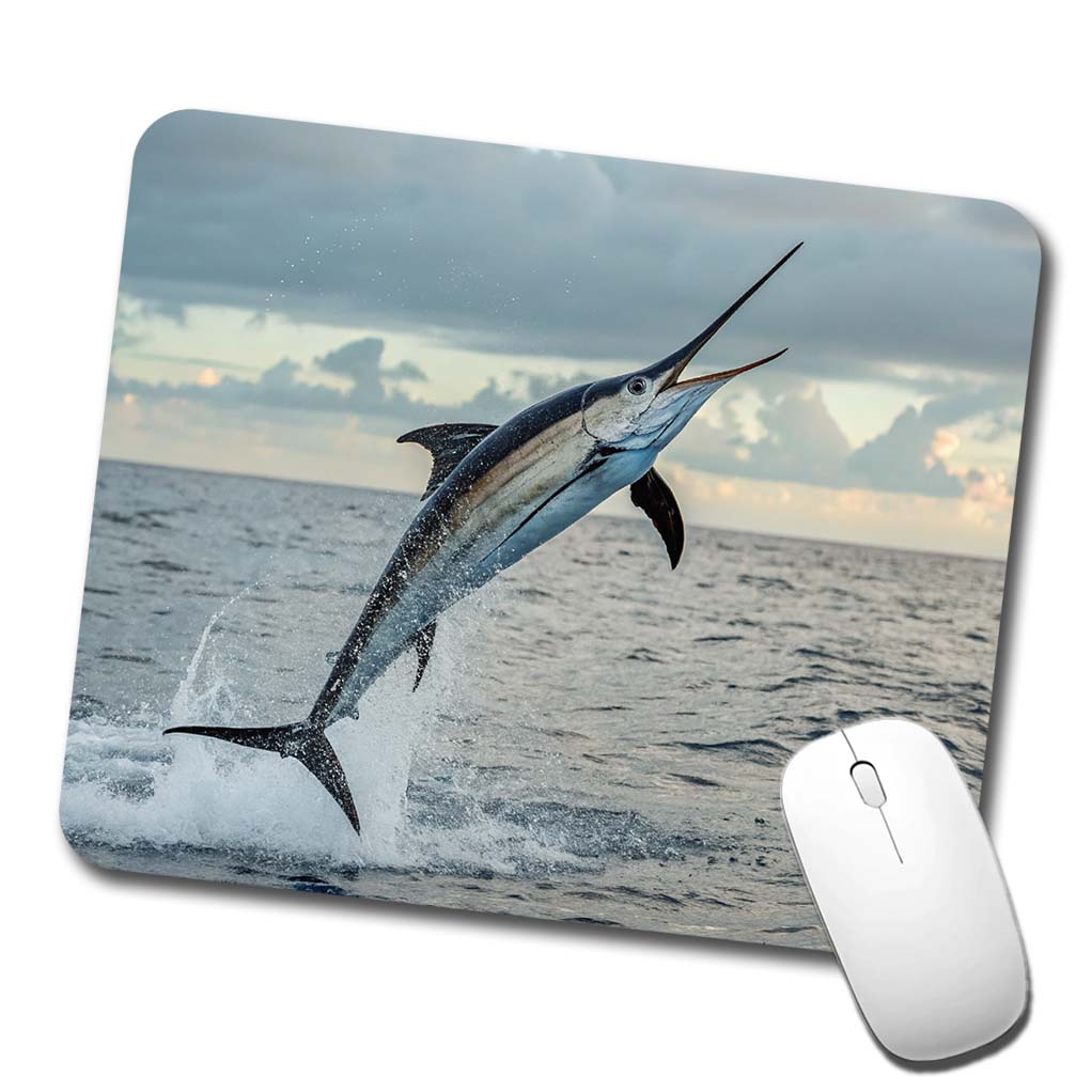 Swordfish Jumping Fishing Low Profile Mouse Pad Mat