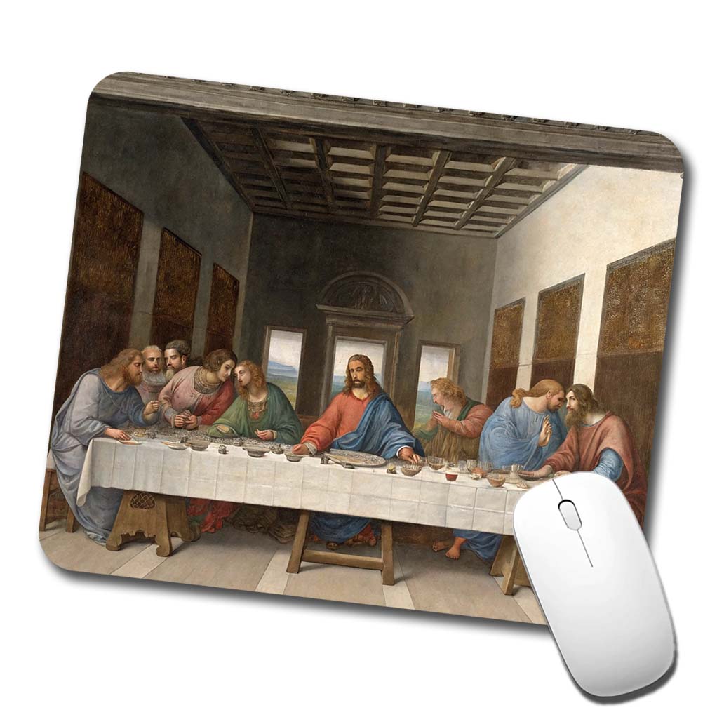 The Last Supper By Leonardo Da Vinci Inspired Jesus Christ Easter Low Profile Mouse Pad Mat