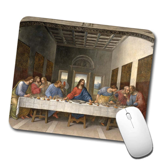 The Last Supper By Leonardo Da Vinci Jesus Inspired Low Profile Mouse Pad Mat