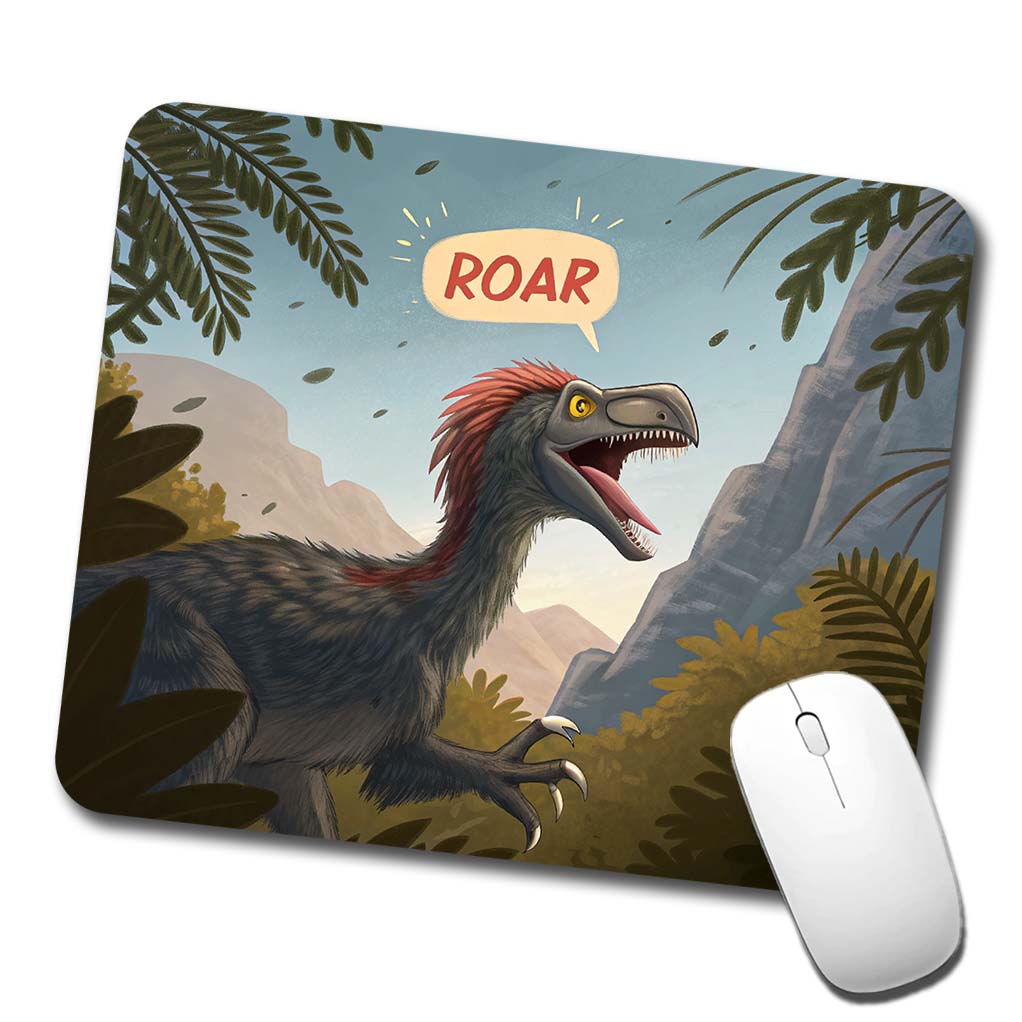 Therizinosaurus Roar Dinosaur Low Profile Mouse Pad Mat