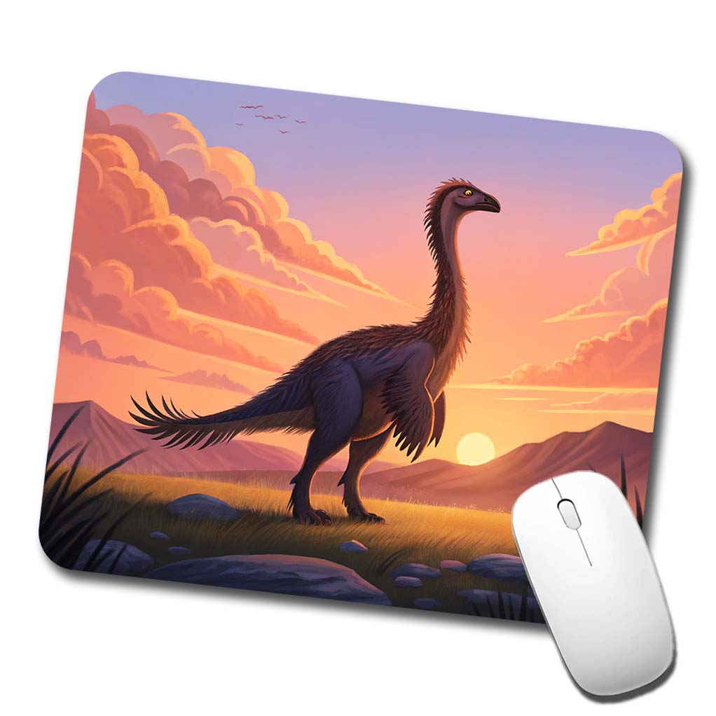 Therizinosaurus Sunset Sunrise Dinosaur Low Profile Mouse Pad Mat