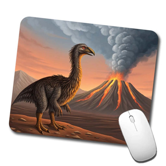Therizinosaurus Volcano Erupting Dinosaur Low Profile Mouse Pad Mat