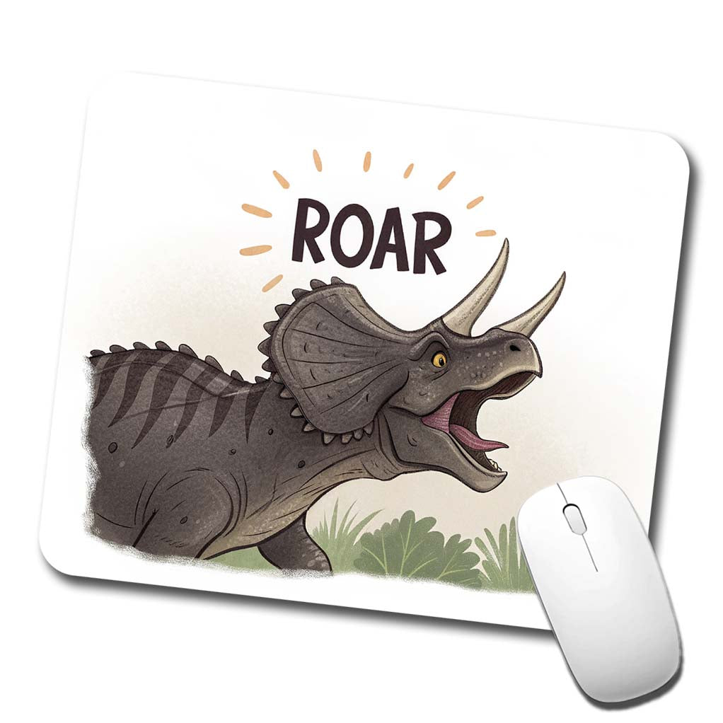Triceratops Roar Dinosaur Low Profile Mouse Pad Mat