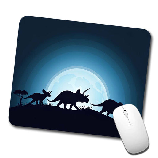 Triceratops Silhouettes Dinosaur Low Profile Mouse Pad Mat