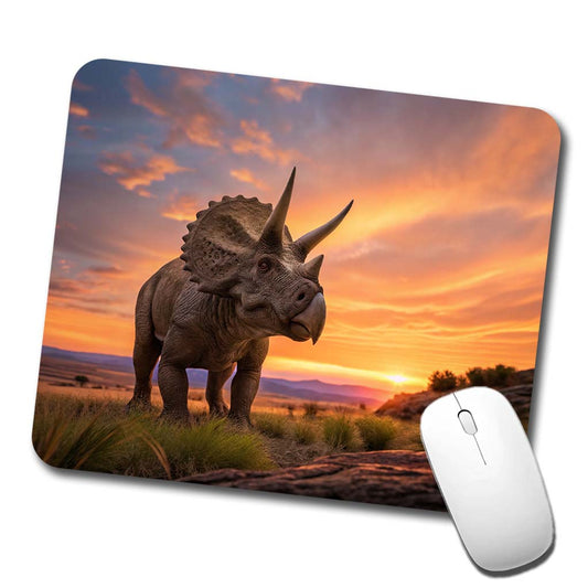 Triceratops Sunset Dinosaur Low Profile Mouse Pad Mat