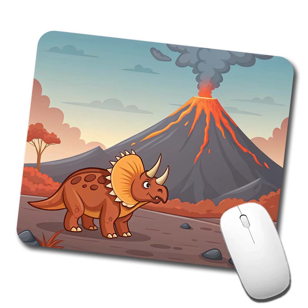 Triceratops Volcano Dinosaur Low Profile Mouse Pad Mat