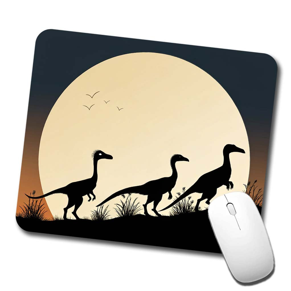 Troodon Silhouettes Dinosaurs Low Profile Mouse Pad Mat