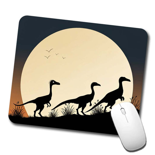 Troodon Silhouettes Dinosaurs Low Profile Mouse Pad Mat