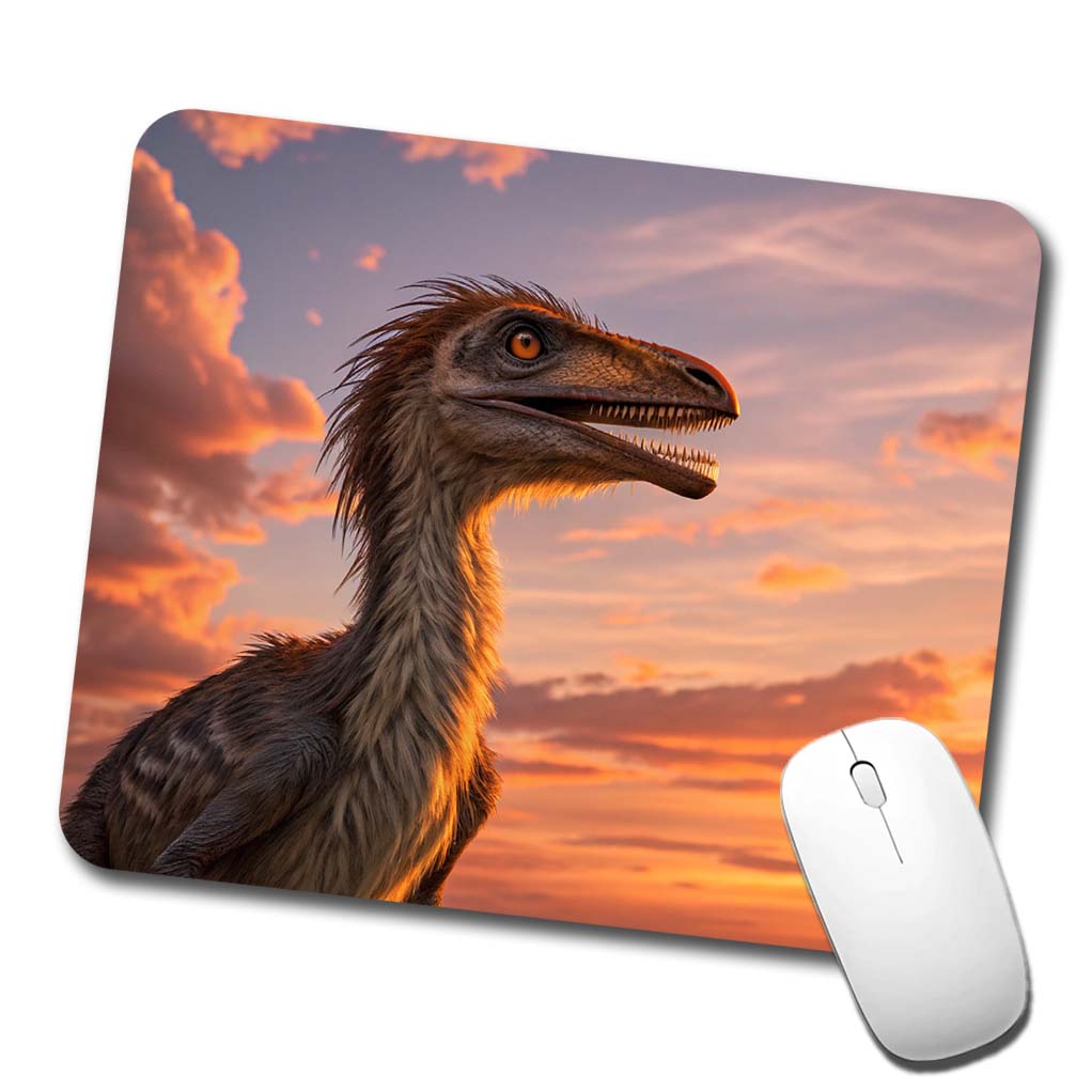 Troodon Sunset Dinosaur Low Profile Mouse Pad Mat