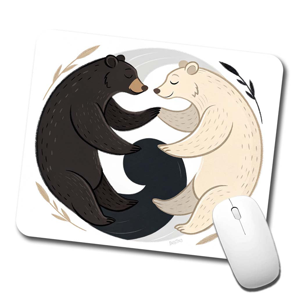 Two Bears Yin Yang Low Profile Mouse Pad Mat