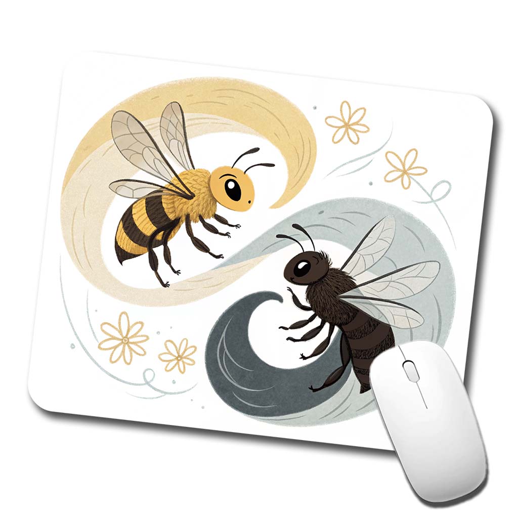 Two Bees Yin Yang Low Profile Mouse Pad Mat