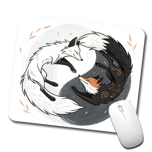 Two Foxes Yin Yang Low Profile Mouse Pad Mat