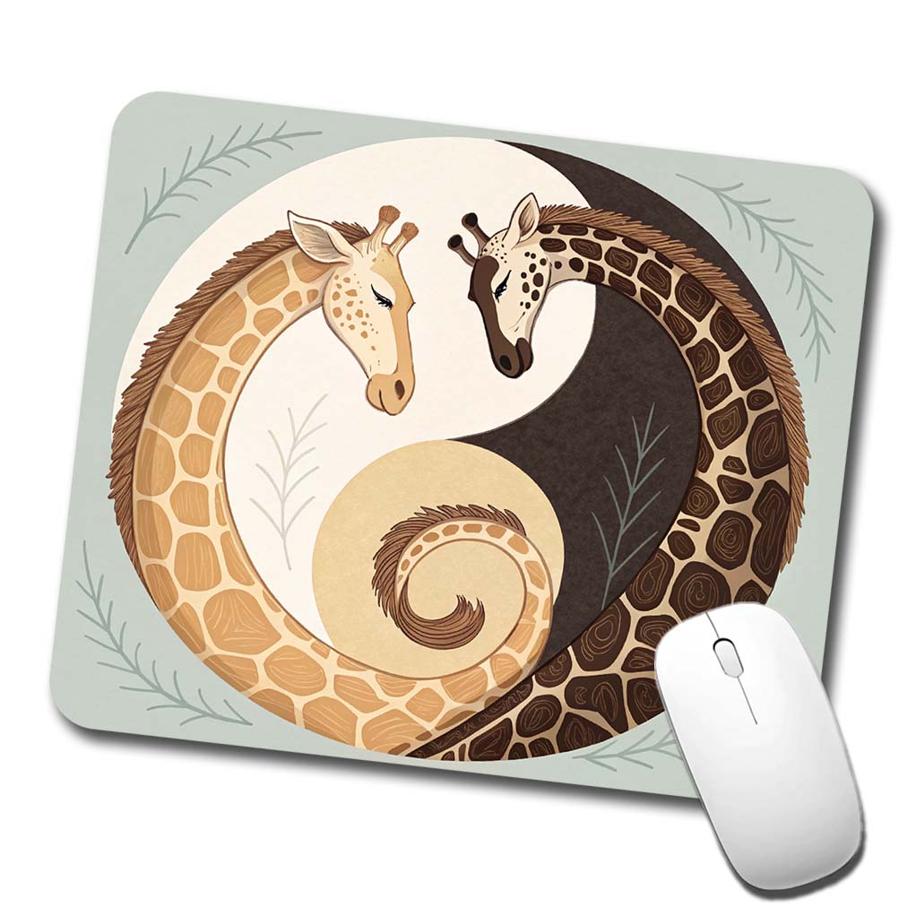 Two Giraffes Yin Yang Low Profile Mouse Pad Mat