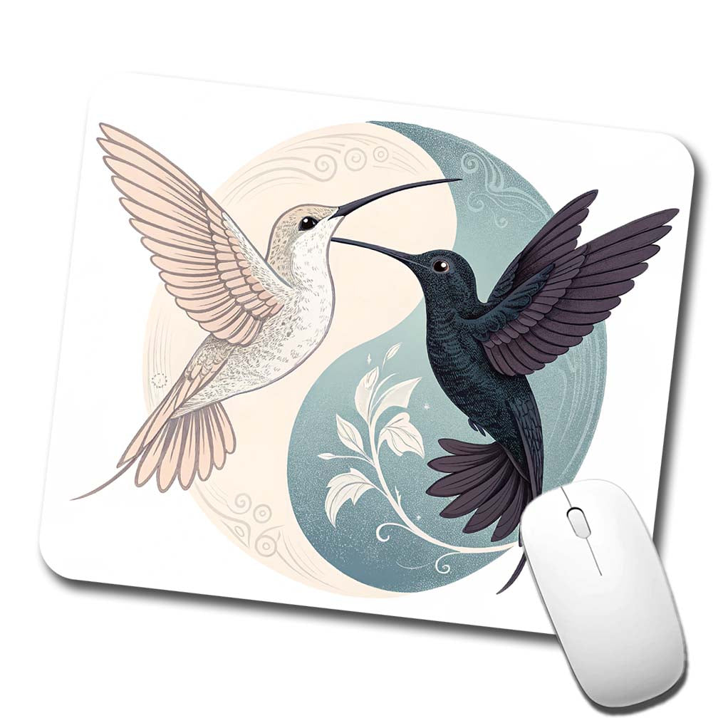 Two Hummingbirds Yin Yang Low Profile Mouse Pad Mat