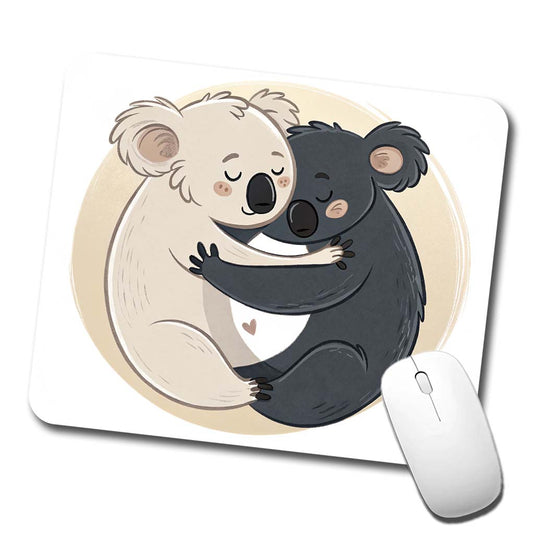 Two Koalas Yin Yang Dark Light Low Profile Mouse Pad Mat