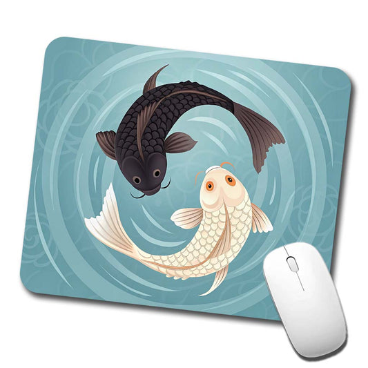 Two Koi Yin Yang Low Profile Mouse Pad Mat