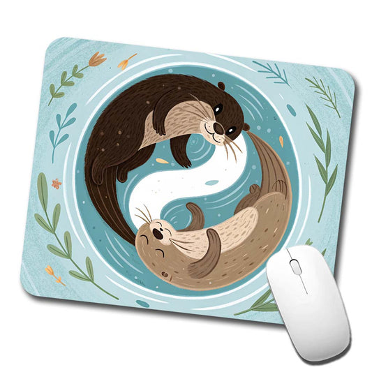 Two Otters Yin Yang Low Profile Mouse Pad Mat