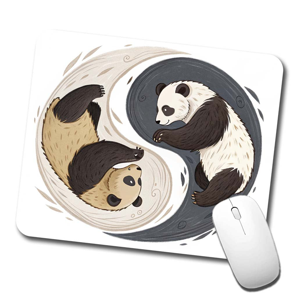 Two Pandas Yin Yang Low Profile Mouse Pad Mat