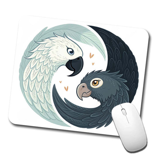 Two Parrots Yin Yang Sweet Low Profile Mouse Pad Mat