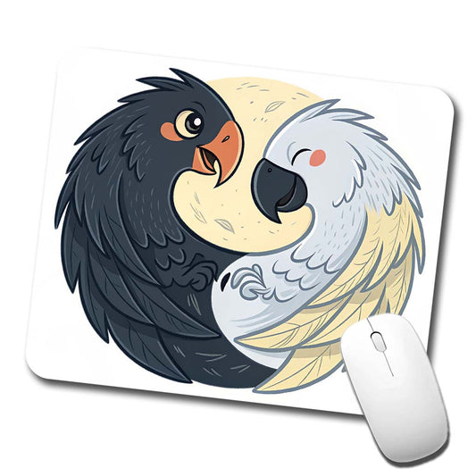 Two Parrots Yin Yang Low Profile Mouse Pad Mat