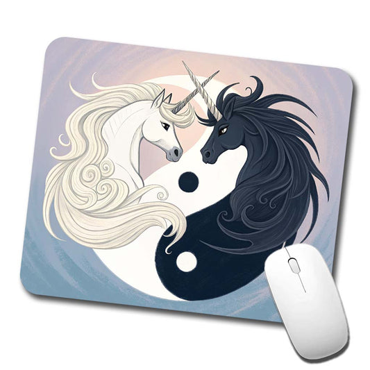 Two Unicorns Yin Yang Low Profile Mouse Pad Mat